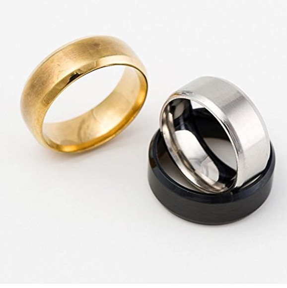 New stainless steel band rings size 5 - 13.  Choose color - Picture 2 of 3